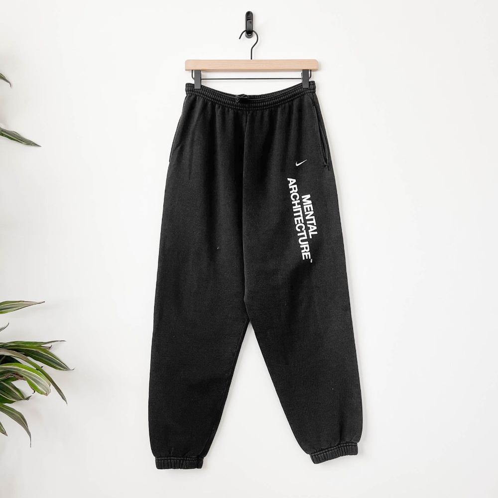 Super Rare Mental Architecture Spell-Out Logo Upcycled 90's Nike Sweatpants USA